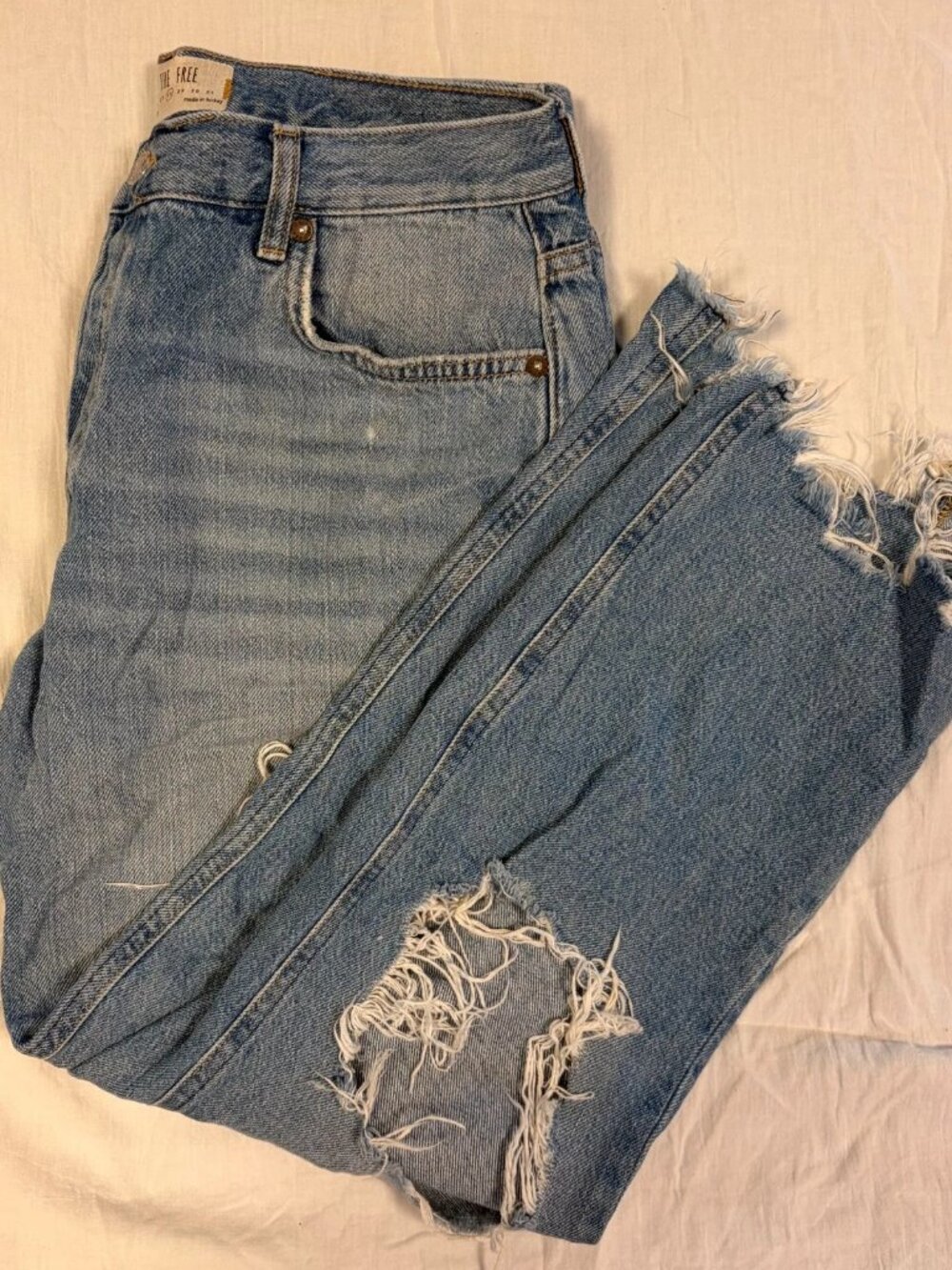 Free People | We The Free Maggie Mid-Rise Straight Leg Jeans Size 28 Distressed